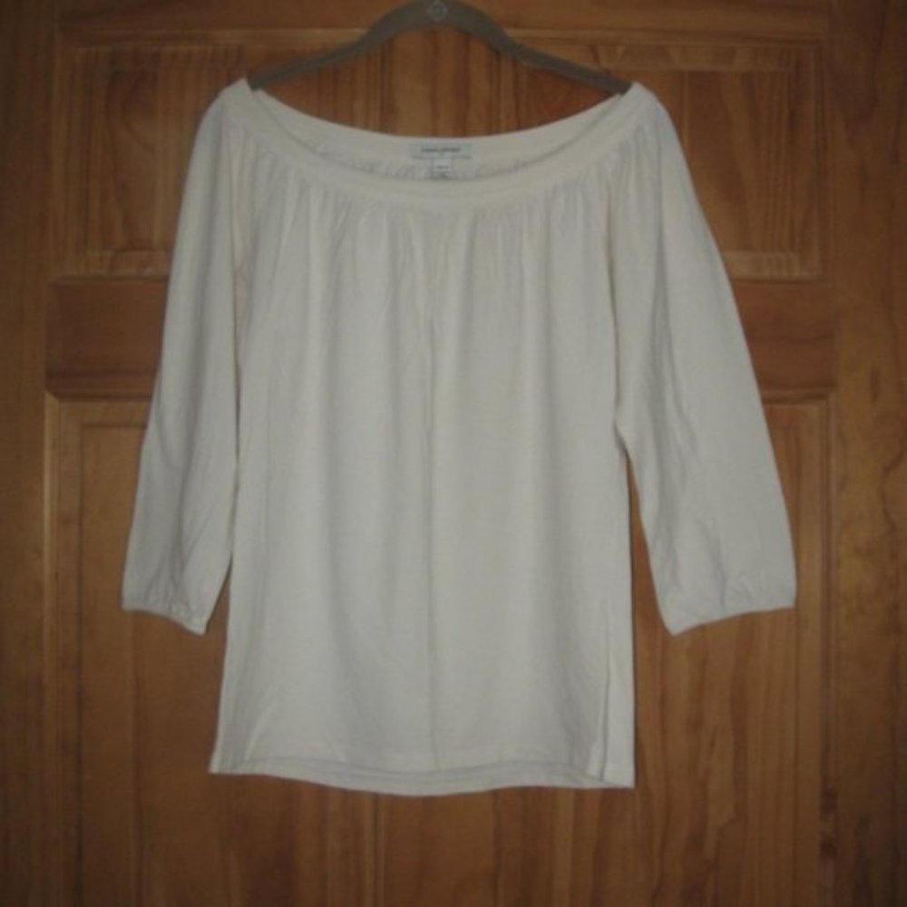 Banana Republic Off White Stretch 3/4 Sleeve Top